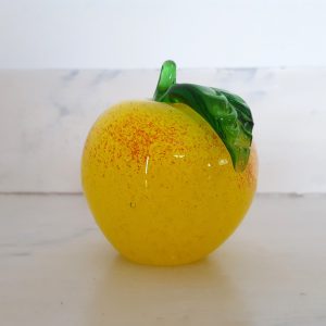 Äpple - Konstglas - Frukt - Gul - Röd - Grön - Retrolivet