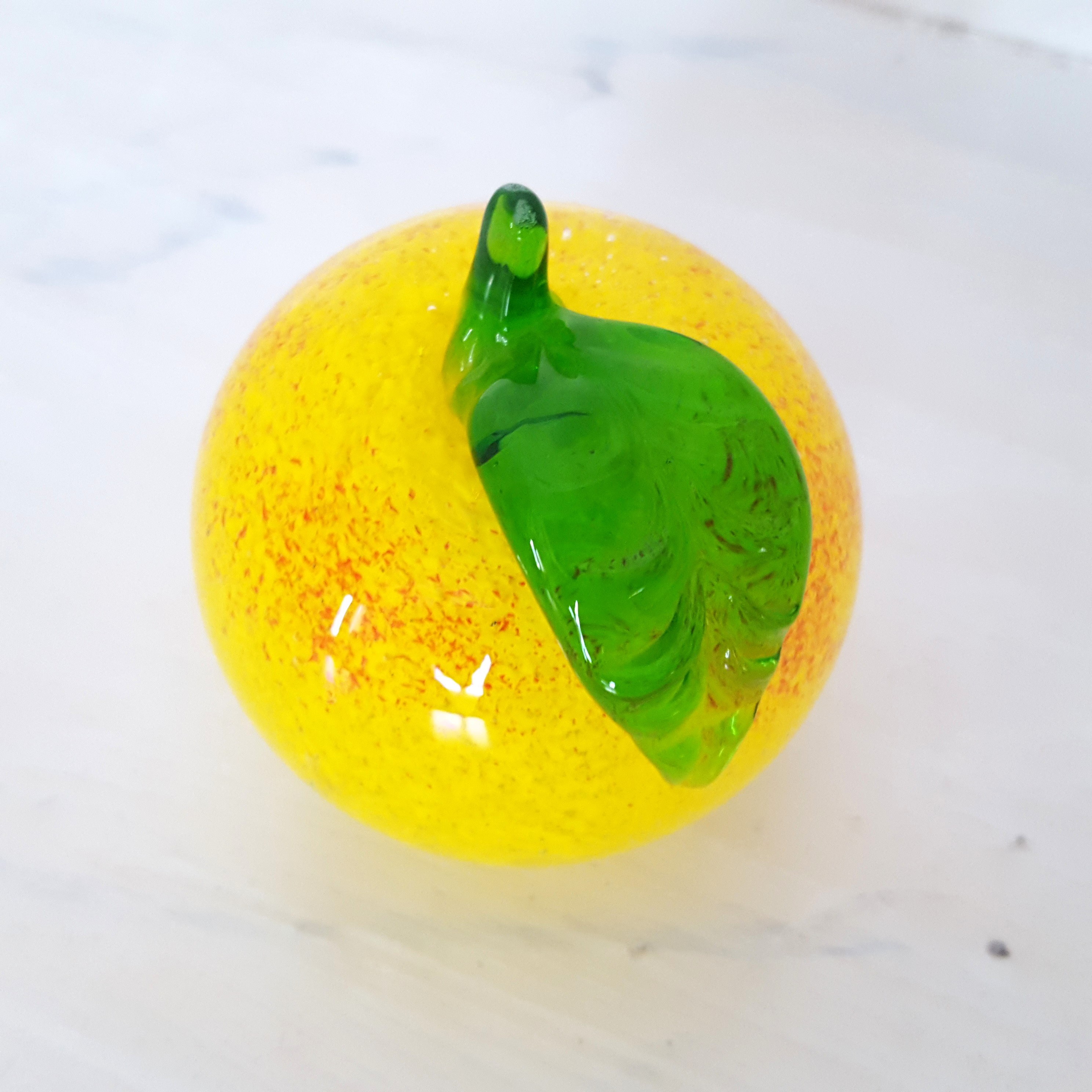 Äpple - Konstglas - Frukt - Gul - Röd - Grön - Retrolivet