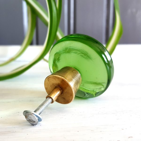 dörrknopp-grön-glas-mässing-retro-3