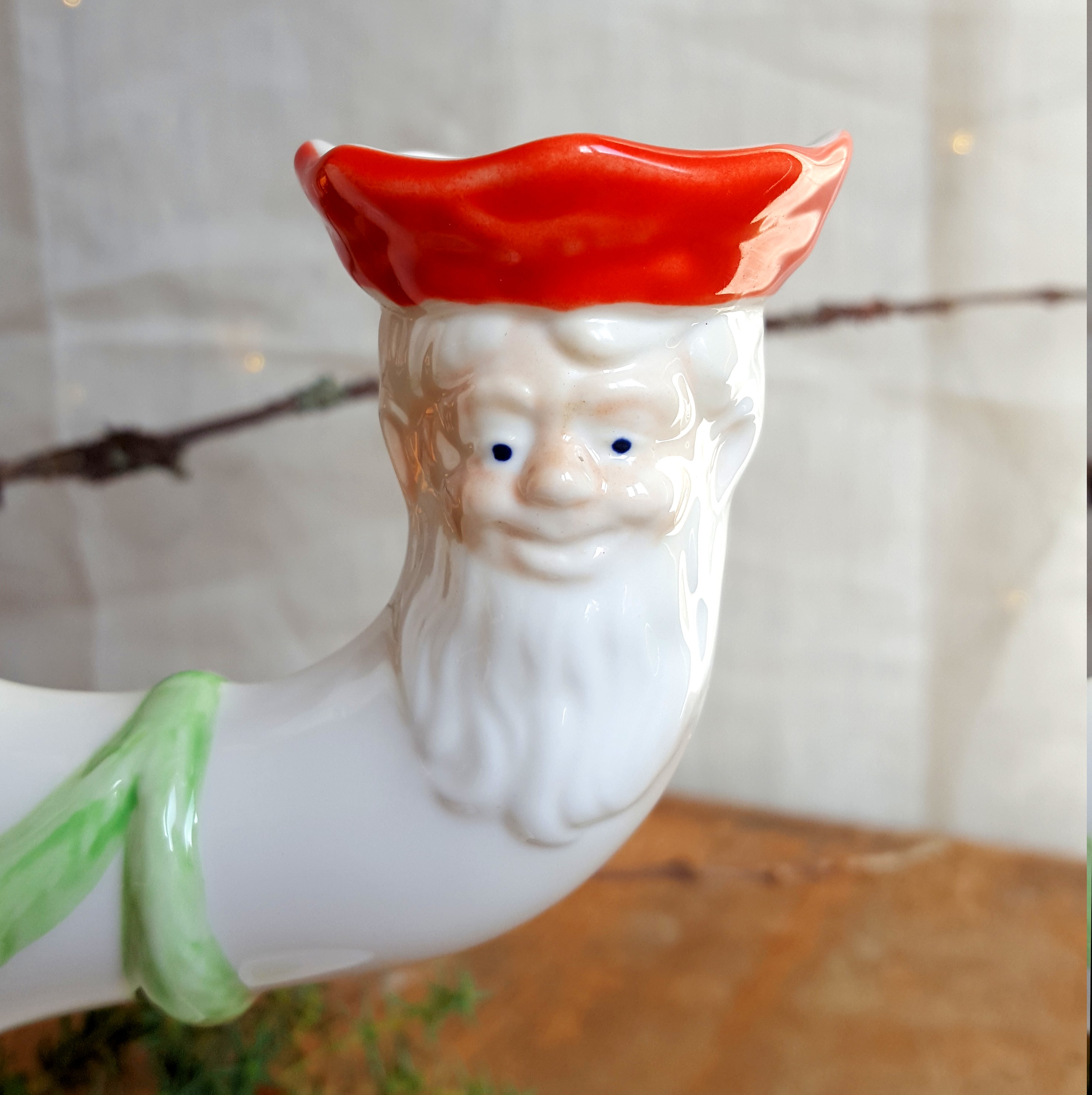 Ljusstake - God Jul - Grön & Röd - Gustavsberg - Rörstrand - Retrolivet