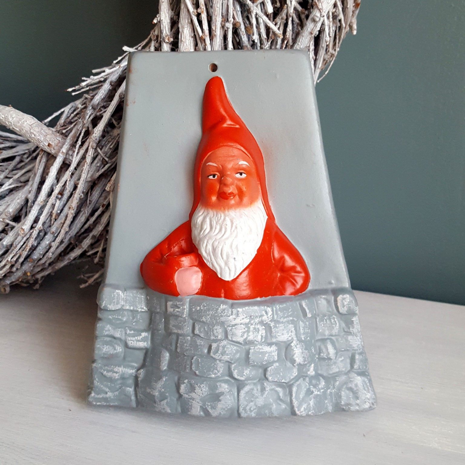 Väggplatta ~ Tomte Med Ljushållare ~ Balzer U. Bock KG ~ Gräfenroda ...