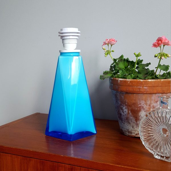 bordslampor~2~st~blått~glas~geometrisk~retro~3