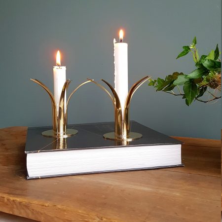 ljusstakar~kronan~mässing~made~in~sweden~vintage~2