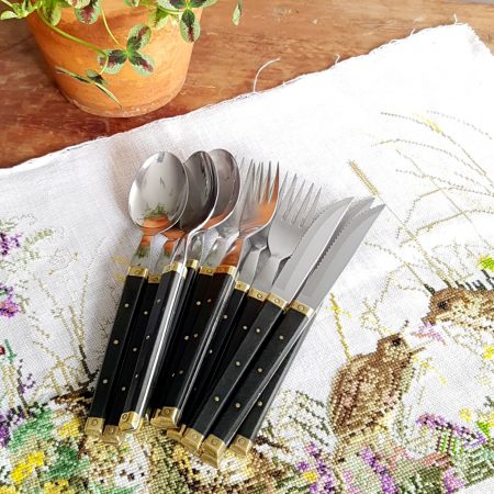 bistrobestick~12~del~bakelit~mässing~nitar~vintage~1