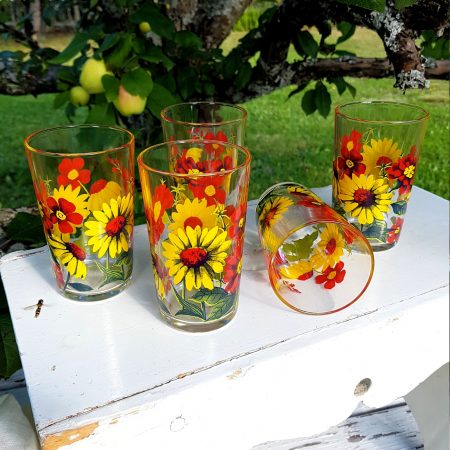 saftglas~5~st~blommor~retro~1